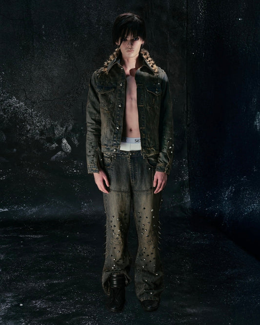 "MORE CHAOS" SPIKED JAPANESE DENIM SET