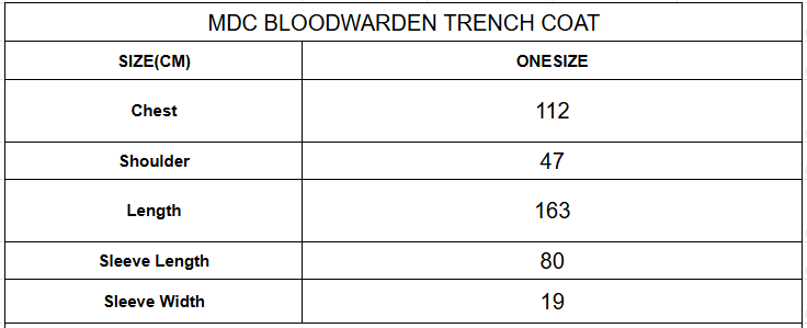 MDC BLOODWARDEN TRENCH COAT