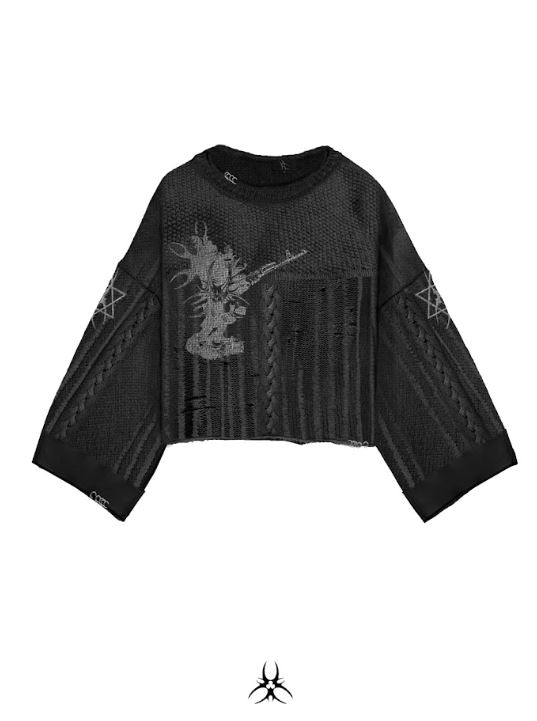 MICOZEY GUNSHOT KNIT SWEATER