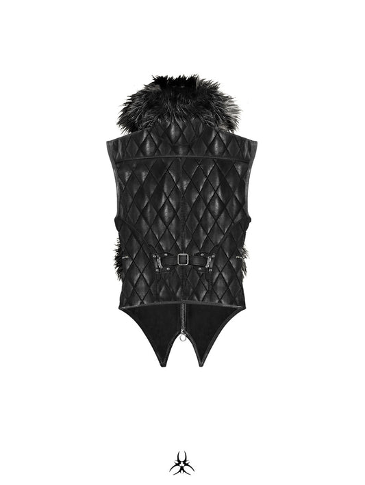 SL Black Covenant Fur Leather Vest