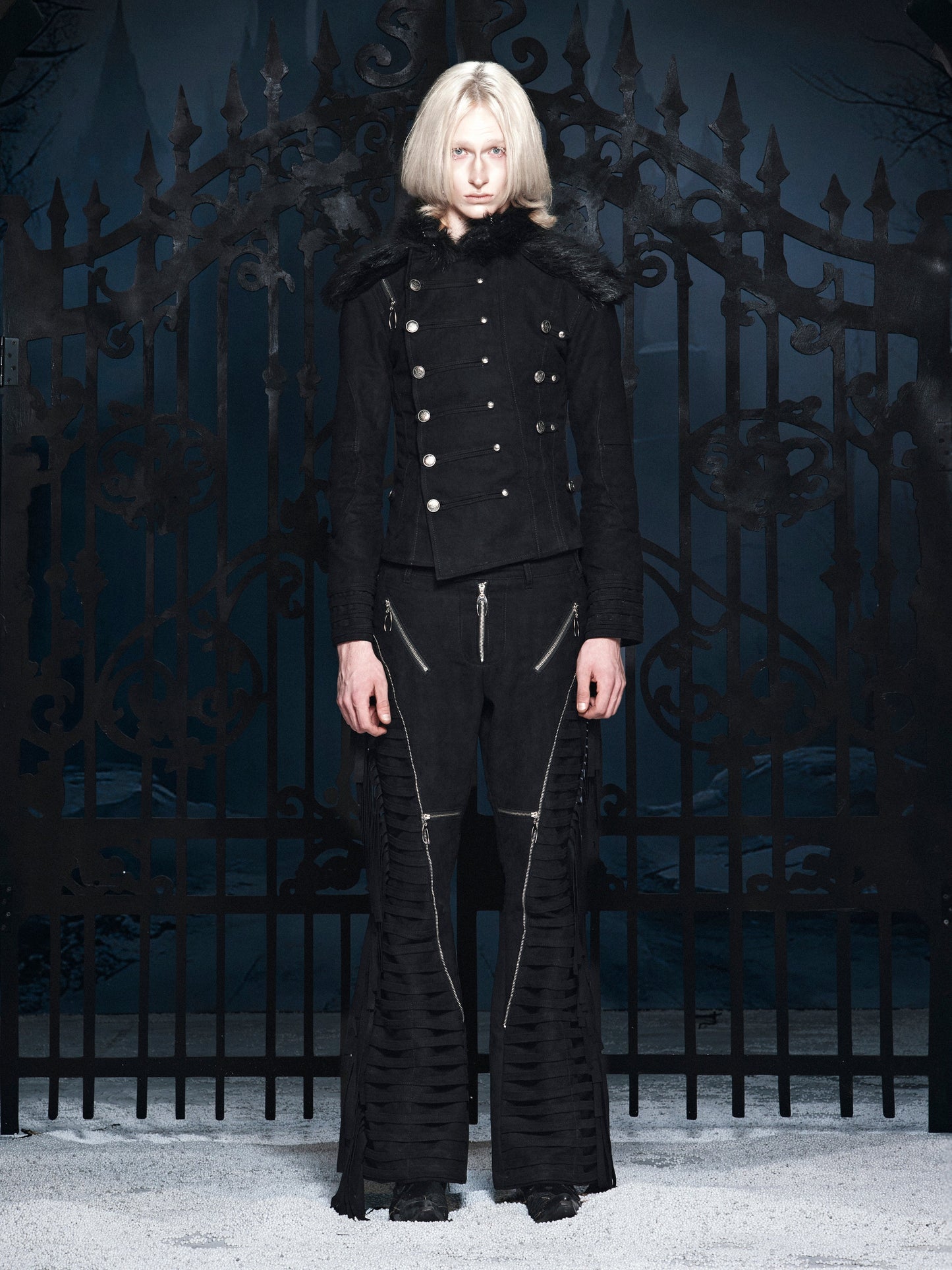 SL Black Fur Leather Jacket