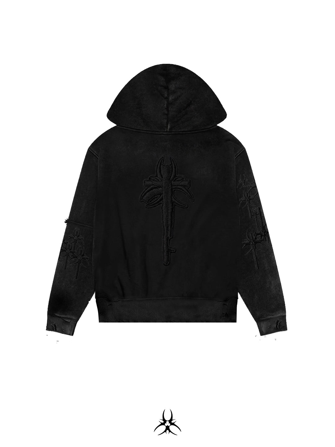 XXX OVER CROSS EMBROIDER HOODZIP
