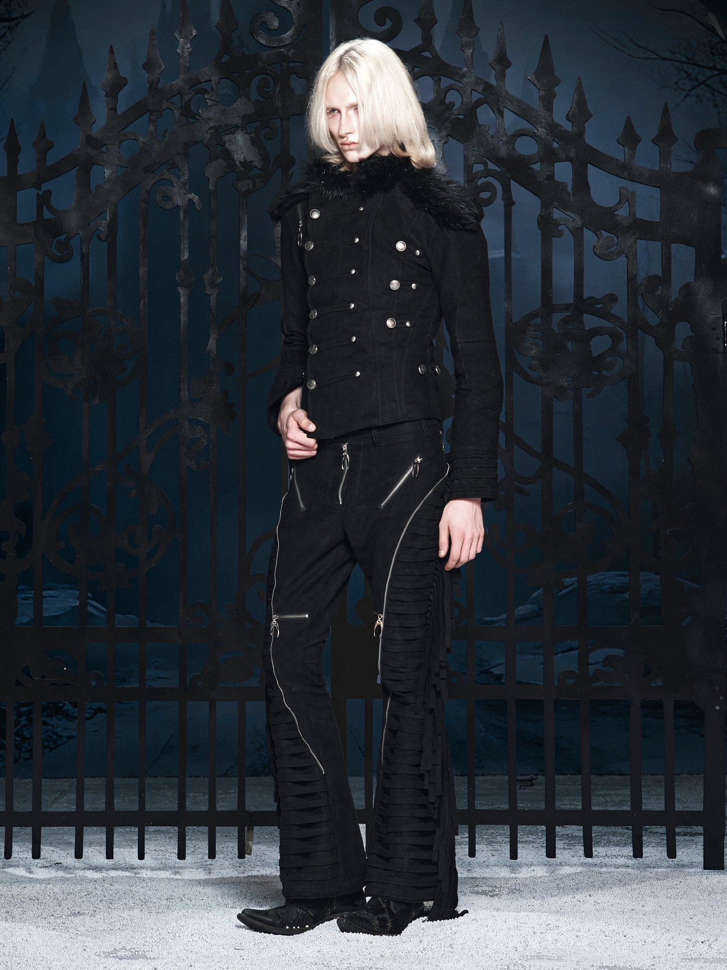 SL Black Fur Leather Jacket