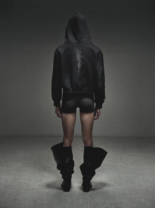 XXX OVER CROSS EMBROIDER HOODZIP