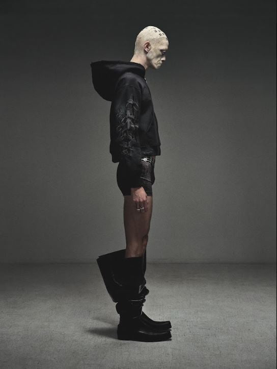 XXX OVER CROSS EMBROIDER HOODZIP