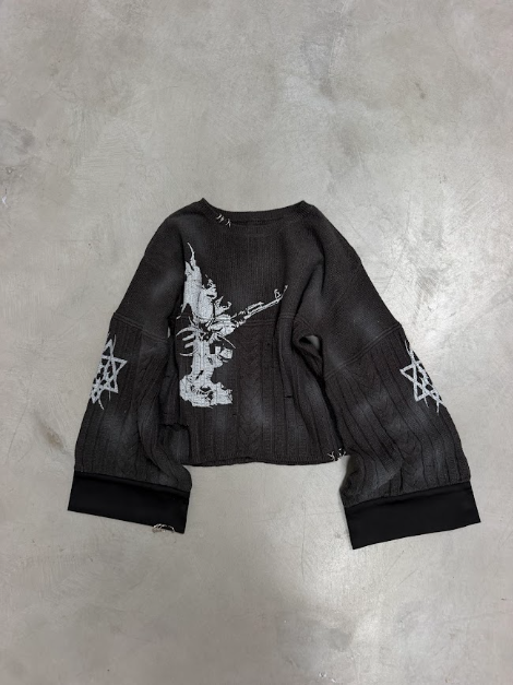 MICOZEY GUNSHOT KNIT SWEATER