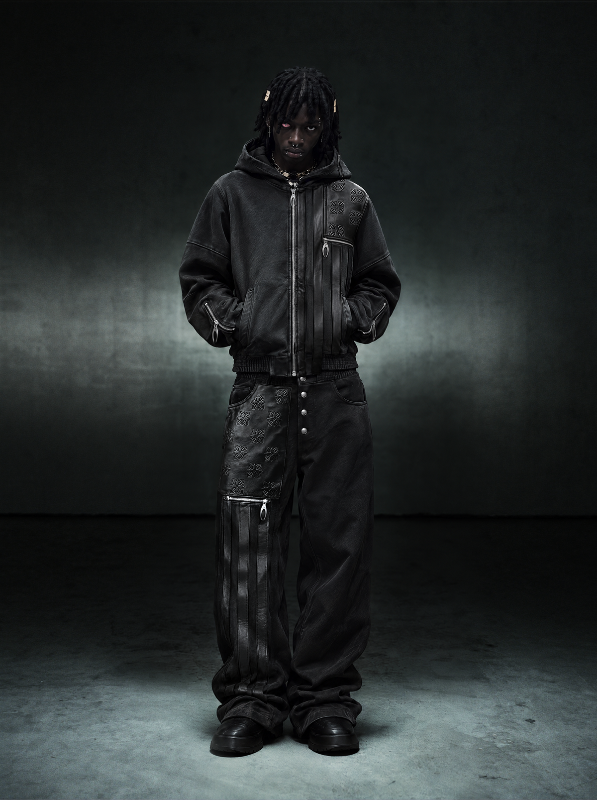 MDC USA FLAG LEATHER WAXED TRACKSUIT