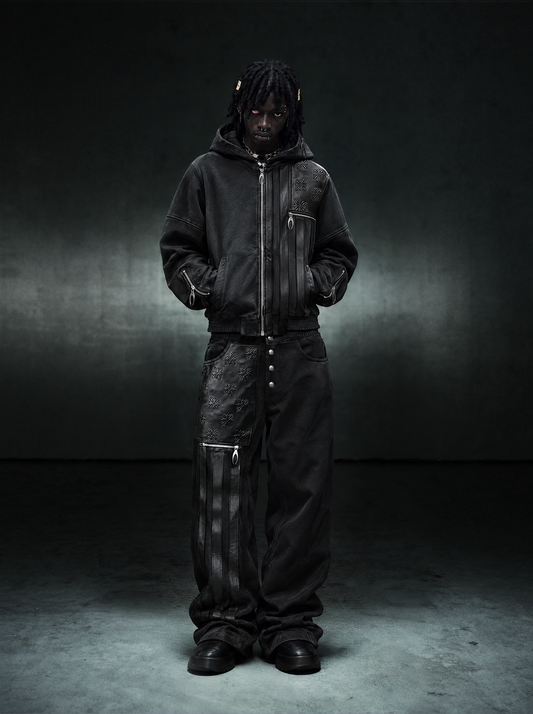 MDC USA FLAG LEATHER WAXED TRACKSUIT