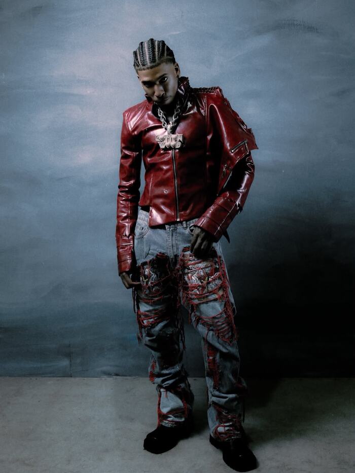 NLE Choppa wearing Maison de Cozy