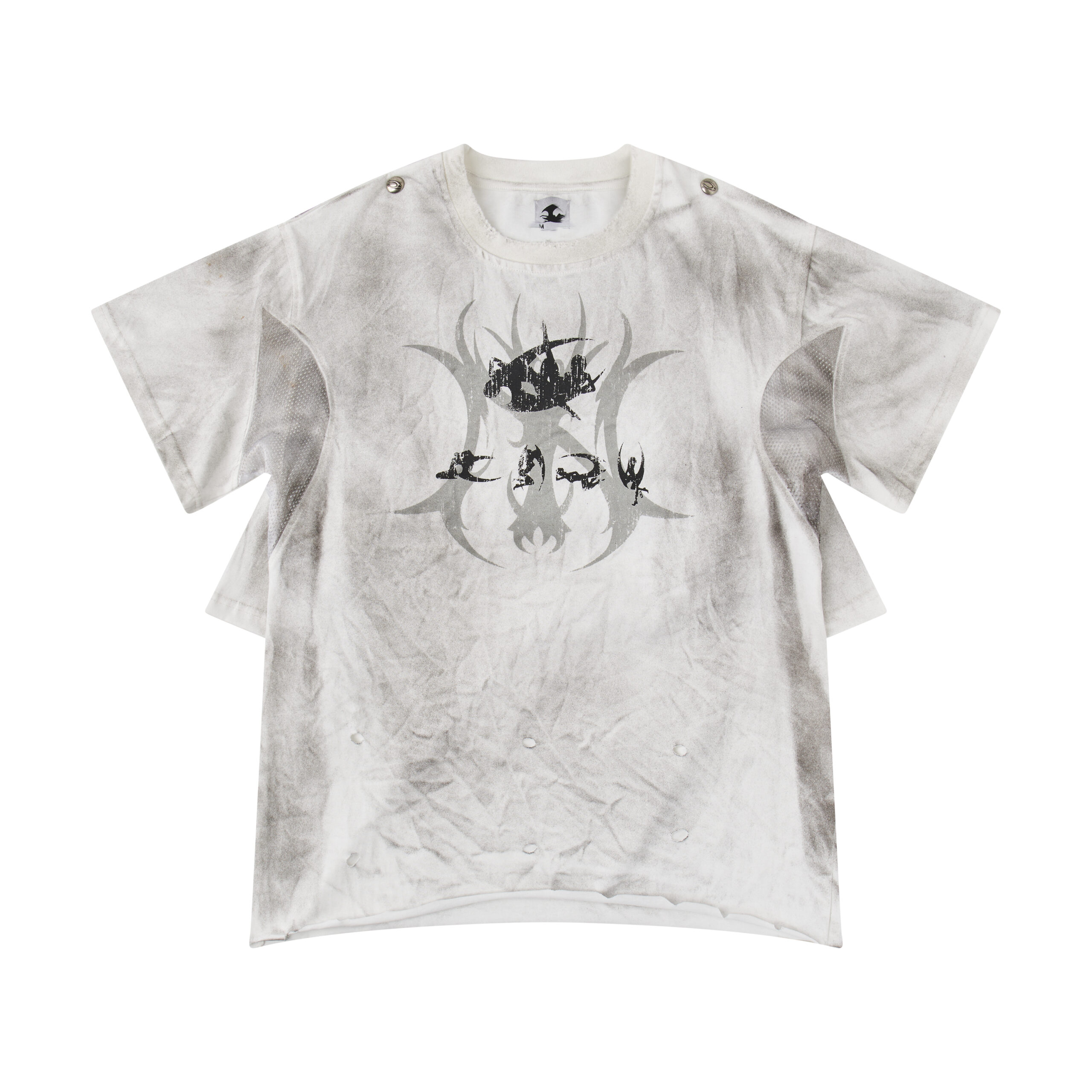 "CHAOS GIRL" WHITE WAXED T SHIRT